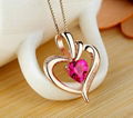 Delicate zircon heart pendant