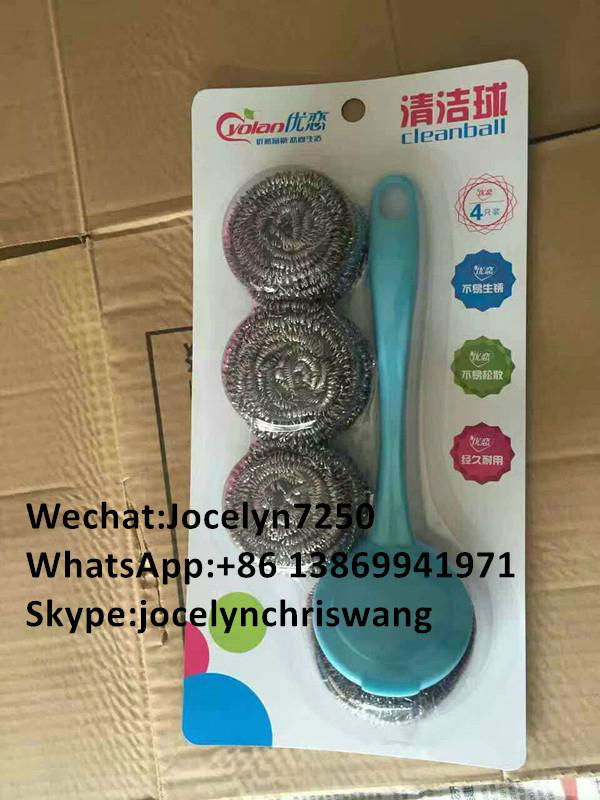Stainless steel scourer cleaning ball for dish washing 3