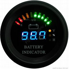 Round battery gauge Arc LED line 10 Bar