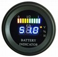 Round battery gauge 10 Bar Digital Battery Discharge Indicator hour meter