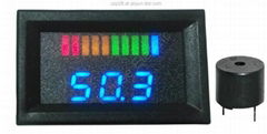 Battery gauge with buzzer 10 Bar LED