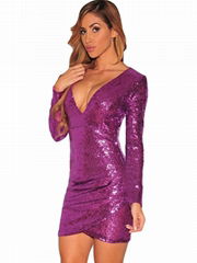 Wholesale purple girls sexy dress party dresses