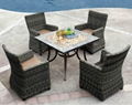 Hot Sale Dining Arm Chair And Marble Table Rattan Wicker Aluminum Frame Outdoor 