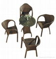 Dining Arm Chair And Table Rattan Wicker