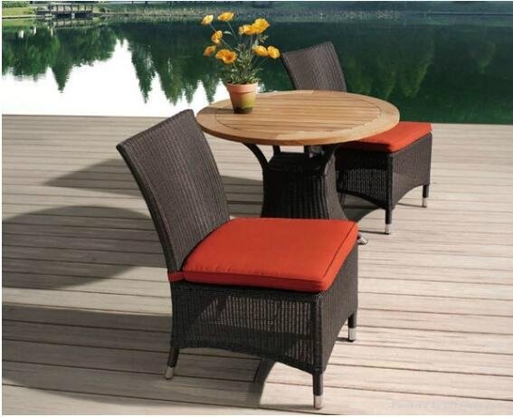 Single Chair And Table Rattan Wicker Aluminum Frame Tempered Glass 5CM Taiwan Ol