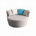 Hormel round lounge furniture with backrest sofa bed outdoor fabric sunbed