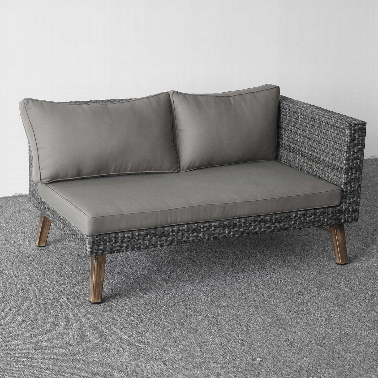 Hormel outdoor furniture wicker L shaped sectional rattan garden sofa set 4
