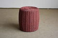 Hormel little furniture fiber rope weaving round shaped foot stool ottoman 3