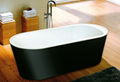 cUPC one piece black freestanding acrylic tubs 1