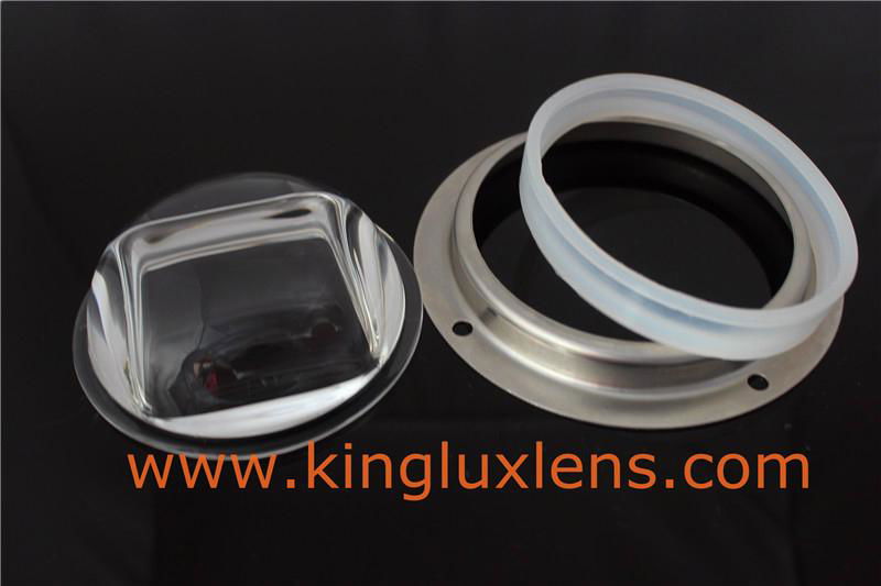  78mm 120*80degree Glass led lens for 20W30W30W led street lamps KL-SL78-26