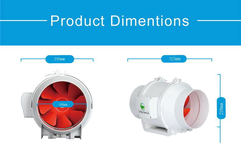 Mounted rectangular Metal Inline Duct Fan 3