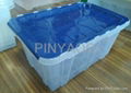 Plastic swing lid storage tote 3