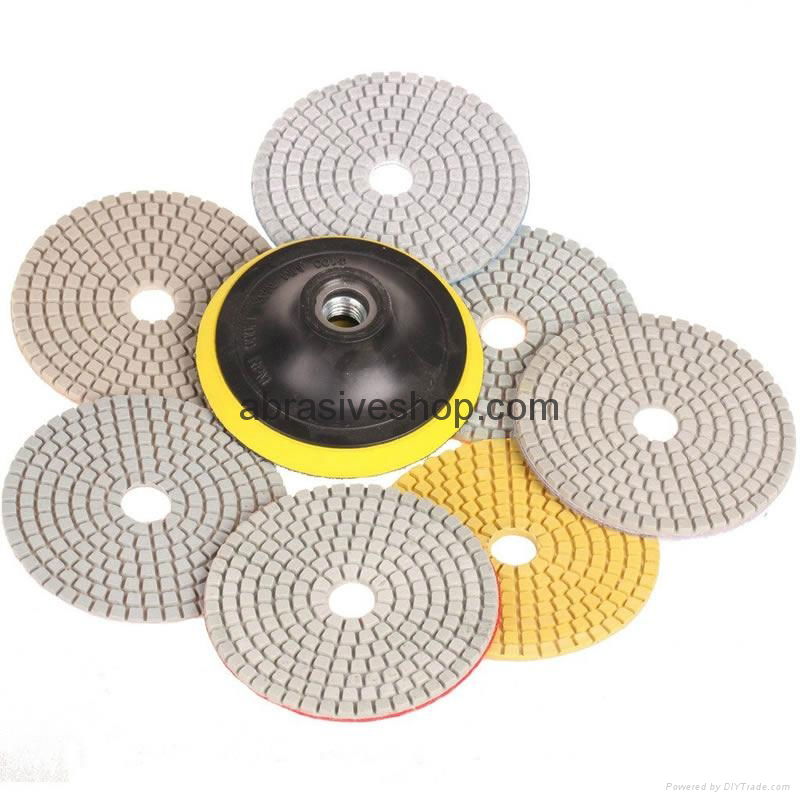 4" Dry and Wet Diamond Polishing Pads  White Buff 3