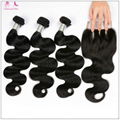 Virgin Indian Hair Machine Double Drawn 100% Unprocessed Human Hair Weaving 3