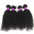 Double Drawn Natural Color Virgin Indian Kinky Curly Human Hair 1