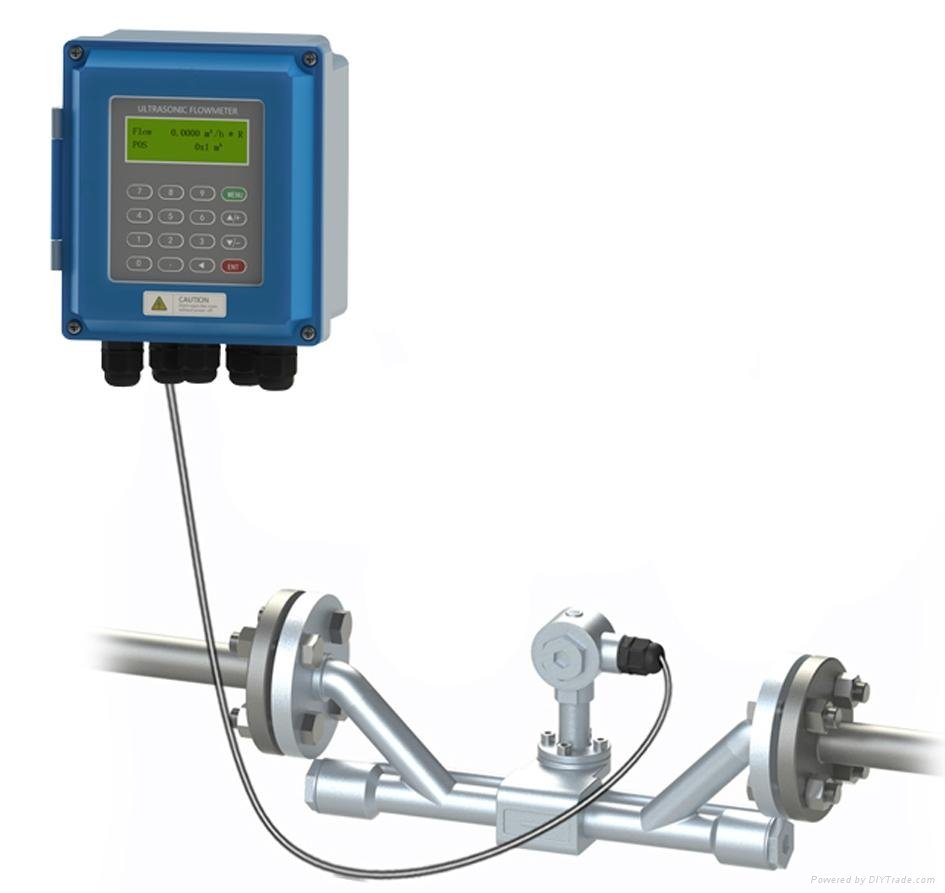 Wall mounted ultrasonic flow meter
