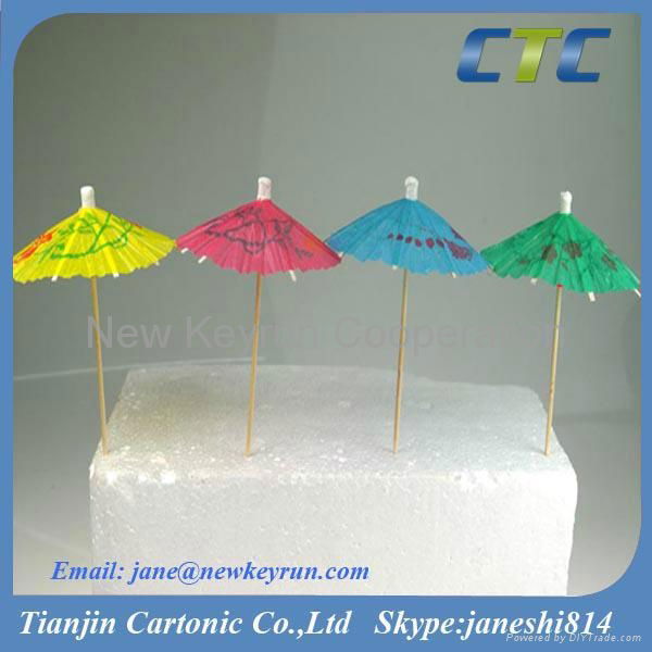 5 Colors Mixed Umbrella Mini Toothpick 2