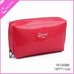 OEM fashion promotion girls simple style zip travel custom pvc cosmetic bag