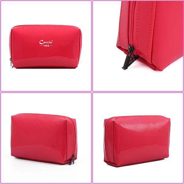 OEM fashion promotion girls simple style zip travel custom pvc cosmetic bag 2