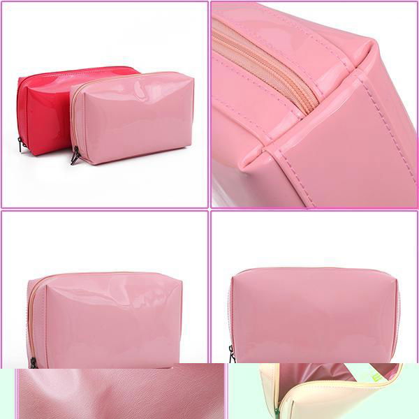 OEM fashion promotion girls simple style zip travel custom pvc cosmetic bag 3