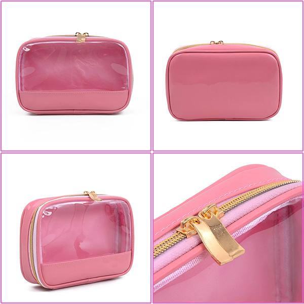 2017 NEW arrival pink transparent pvc cosmetic bag 2