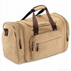 2017 vintage style sturdy canvas gym sports duffle bag with shoes compartment