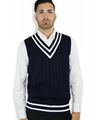 Latest Design V Neck Cable Knitting Sleeveless Man Vest 1