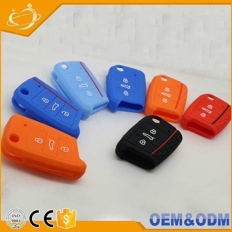 Hot Sale Silicone Flip Car Key Cover Key Protection Case Cover for VOLKSWAGEN  3