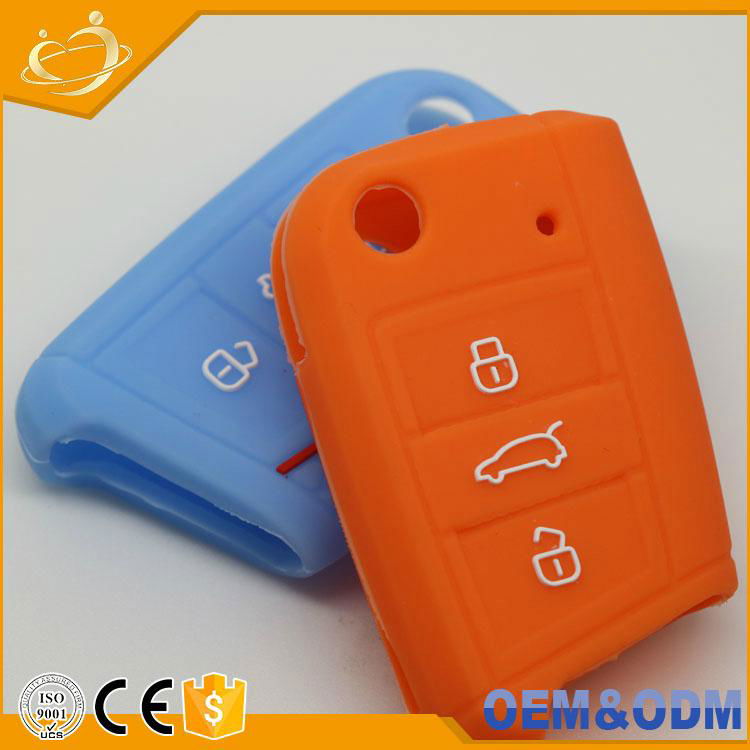 Hot Sale Silicone Flip Car Key Cover Key Protection Case Cover for VOLKSWAGEN  5