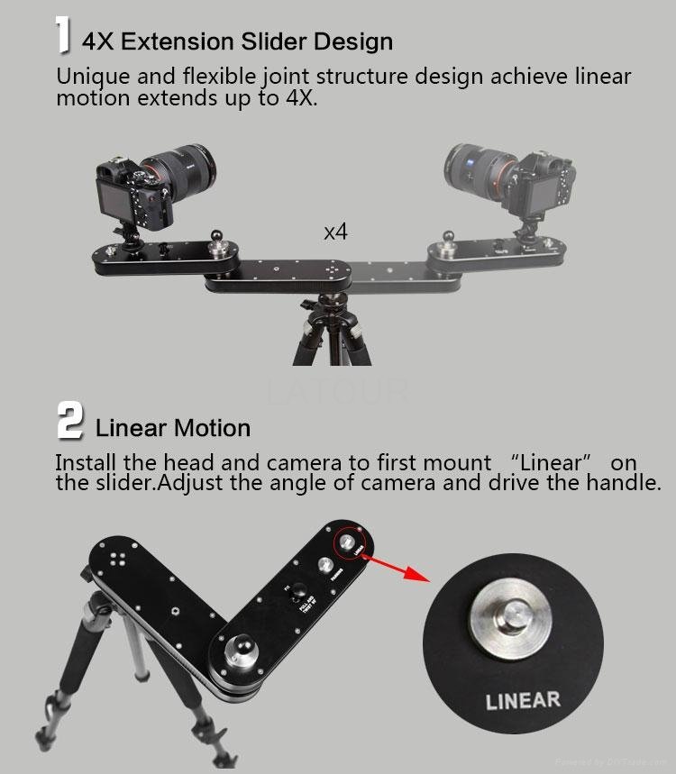 4x extension sliding length video track slider for camera profession GT-V70 4