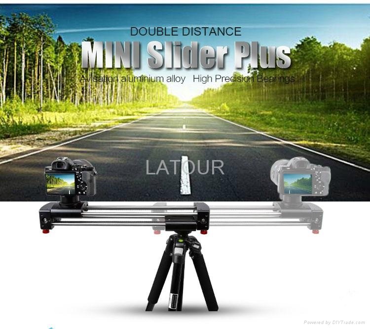 Portable camera slider adjustable double distance plus video dolly slider 5