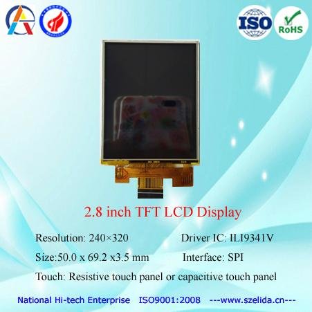 factory OEM 2.8 inch tft lcd display 240x320 touch panel optional 2
