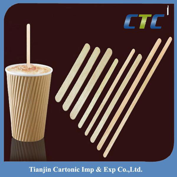 Wholesale disposable birch wooden coffee stirrer 2