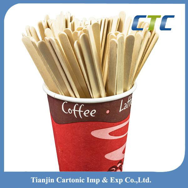 Wholesale disposable birch wooden coffee stirrer 5