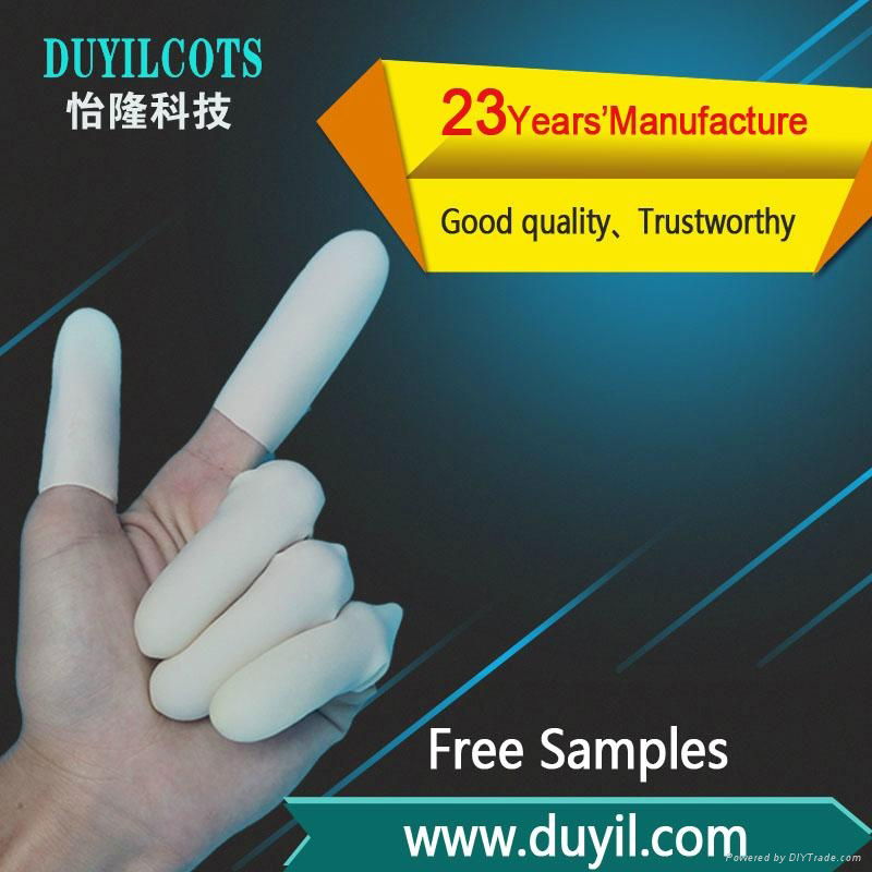 Sulphur -free White Latex finger cots 