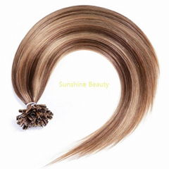 U  tip keratin hair prebonded hair remy hair