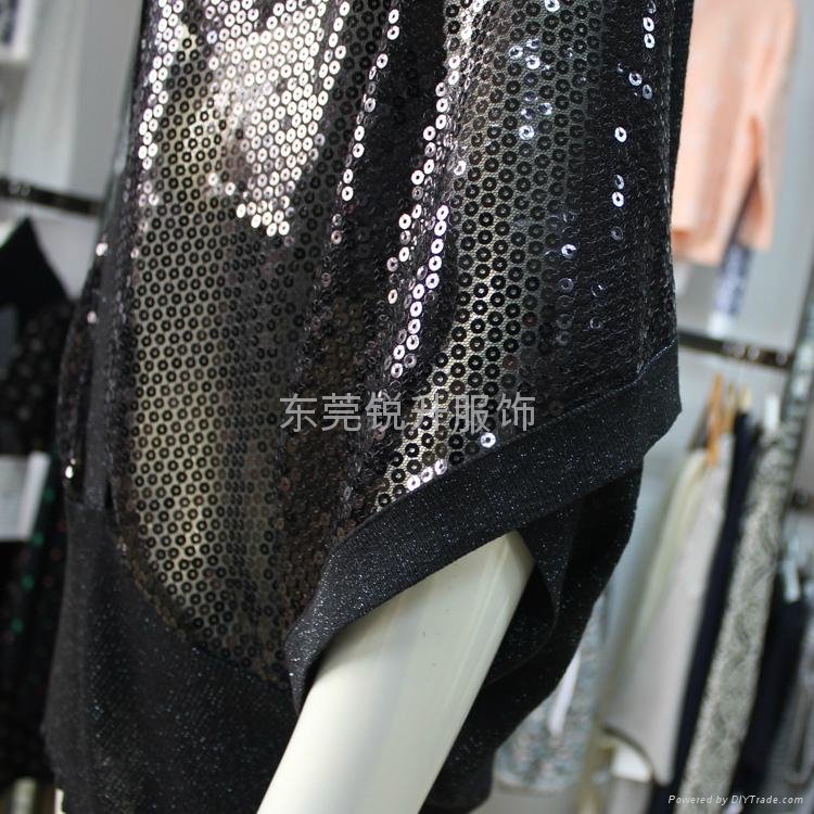 Womens Transparent Sequins Sexy Top Sweater 5
