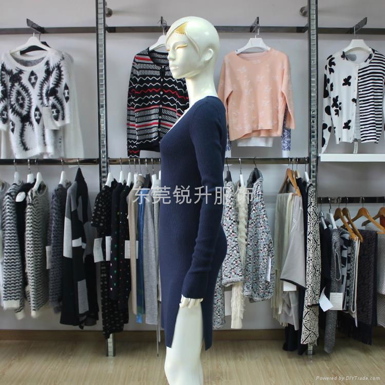 Split Hem Tunic Sweater Slim Fit Rib Top Knitted Dress For Ladies 4