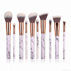 10 Pcs Pro Premium Quality Marble Patterned Handle Marble Makeup Brush