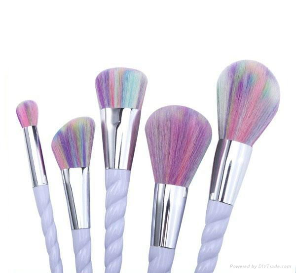 2017 best selling colorful makeup brushes set 7pcs unicorn makeup brushes