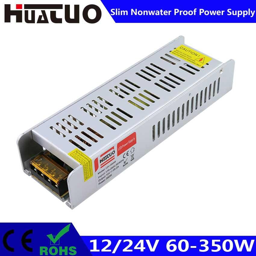 12/24V 60-350W constant voltage slim non waterproof LED power supply