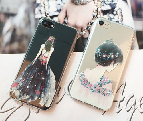 Beautiful design  TPU Phone cover with diamond for iPhone 7 4