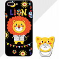 Cute Cat Pattern Colorful Painting Phone Cover with Holder for iPhone 7 3