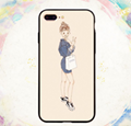 Girl Series 2-in-1 Black Frame Phone cover for iPhone 7 3