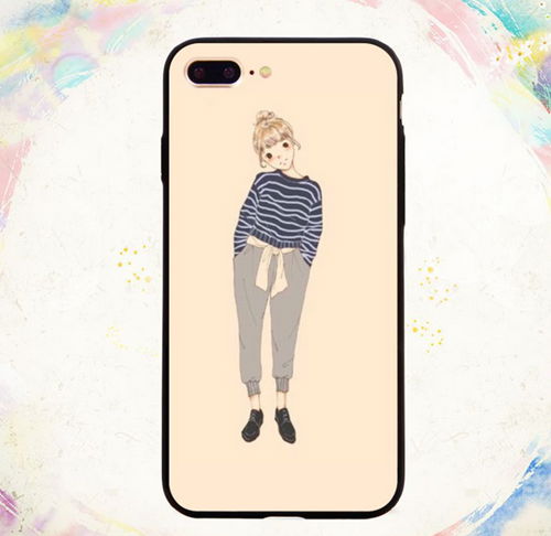 Girl Series 2-in-1 Black Frame Phone cover for iPhone 7