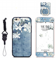 Cartoon Phone Cover for iPhone 6 with Phone Holder String and Tempered glass 6