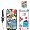 Cartoon Phone Cover for iPhone 6 with Phone Holder String and Tempered glass 4