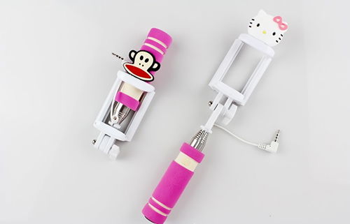 Extendable Handheld Mini Monopad Selfie Stick with Cute Cartoon patterrn 5