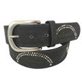 Black PU Leather Men's Studded Belt 1