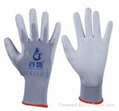 13G gray polyester pu glove